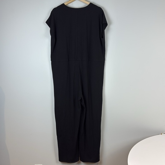 Eileen Fisher Fine Jersey Wide-Leg Jumpsuit Black NEW - Picture 9 of 12
